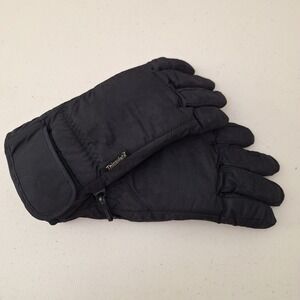 Mens Thinsulate Winter Ski Gloves Black Insulated Waterproof M/L Padded Warm